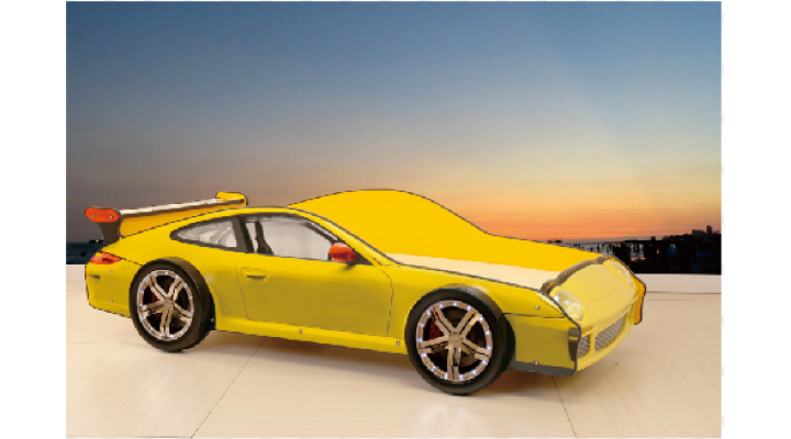B150sY Urban Racing King Car Bed-Yellow